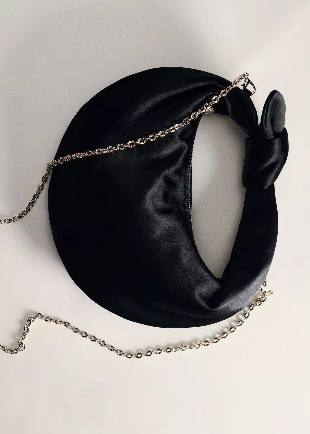 Black Satin Handbag, 0201_99, large image number 5