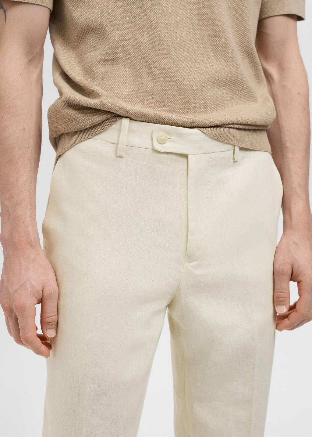 Beige Formal Full Length Trousers, , large image number 1