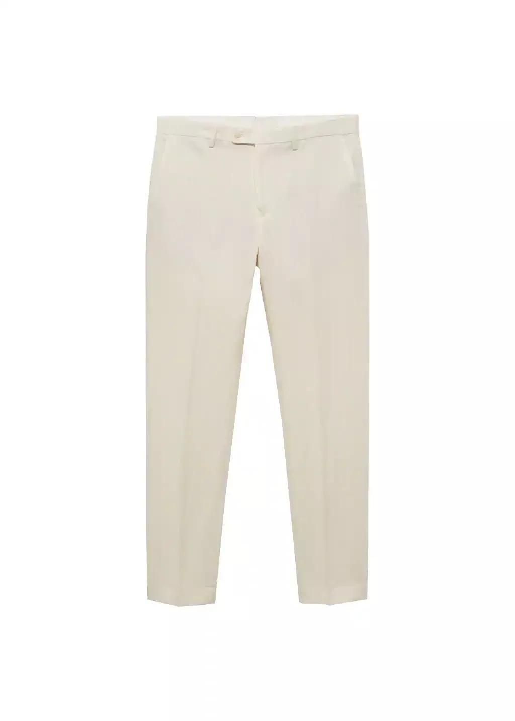 Beige Formal Full Length Trousers, , large image number 3