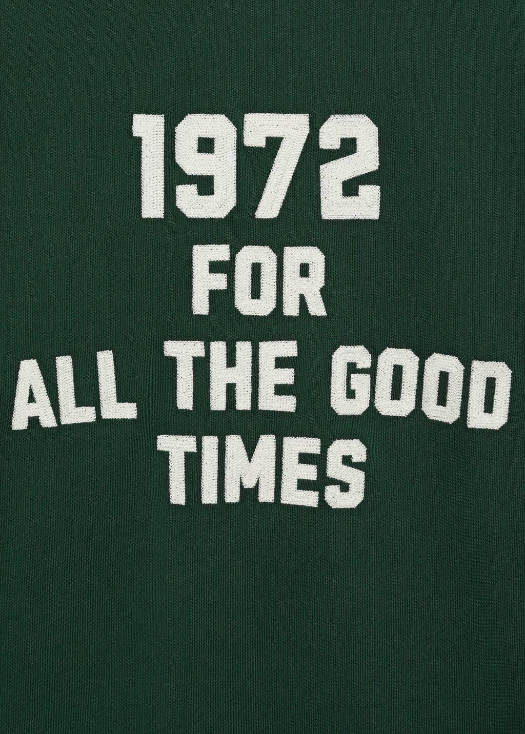 DARK GREEN 100% cotton embroidered t-shirt, , large image number 4