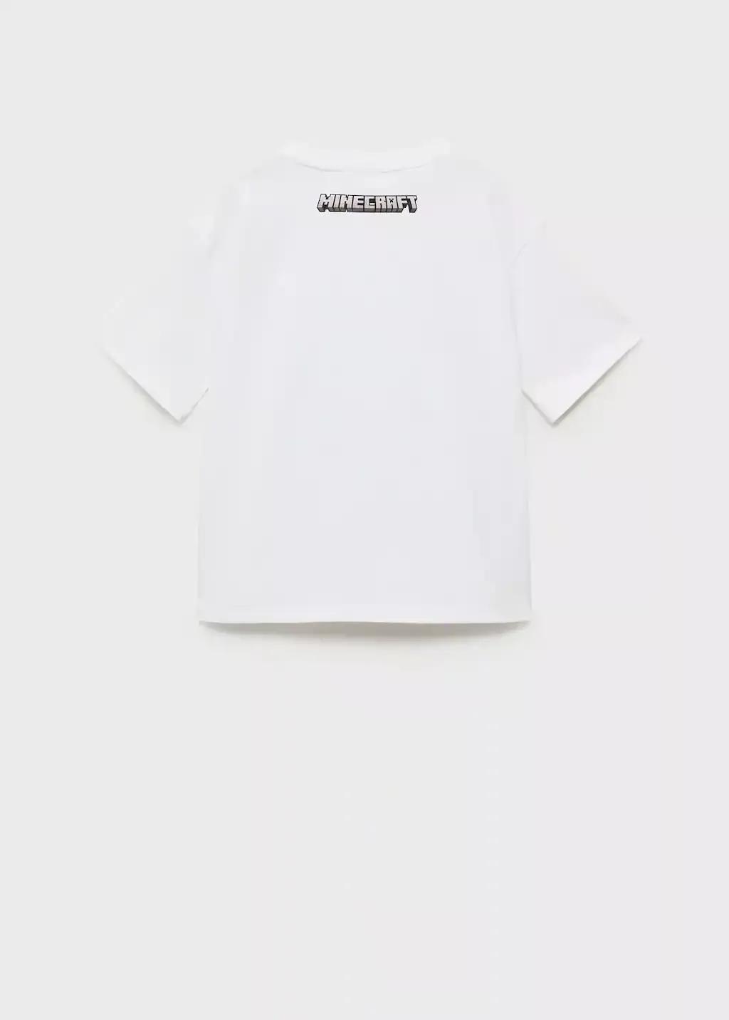 White Minecraft Cotton T-Shirt, Kids Boy, , large image number 1