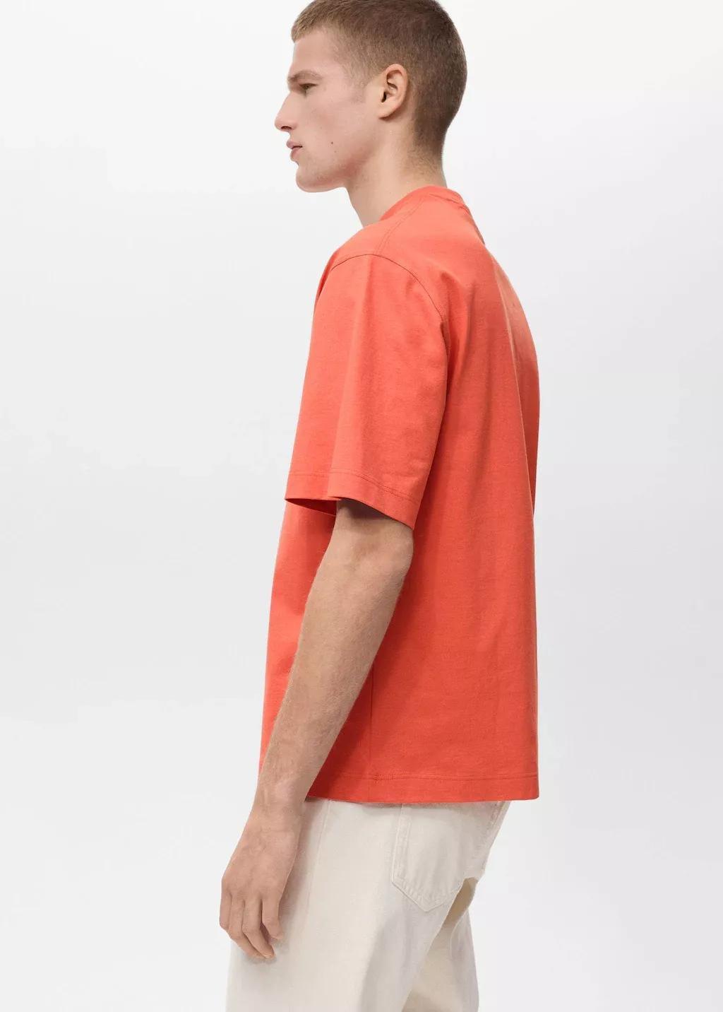 Orange T-Shirt 100% Cotton Boxy Fit Pocket, , large image number 2