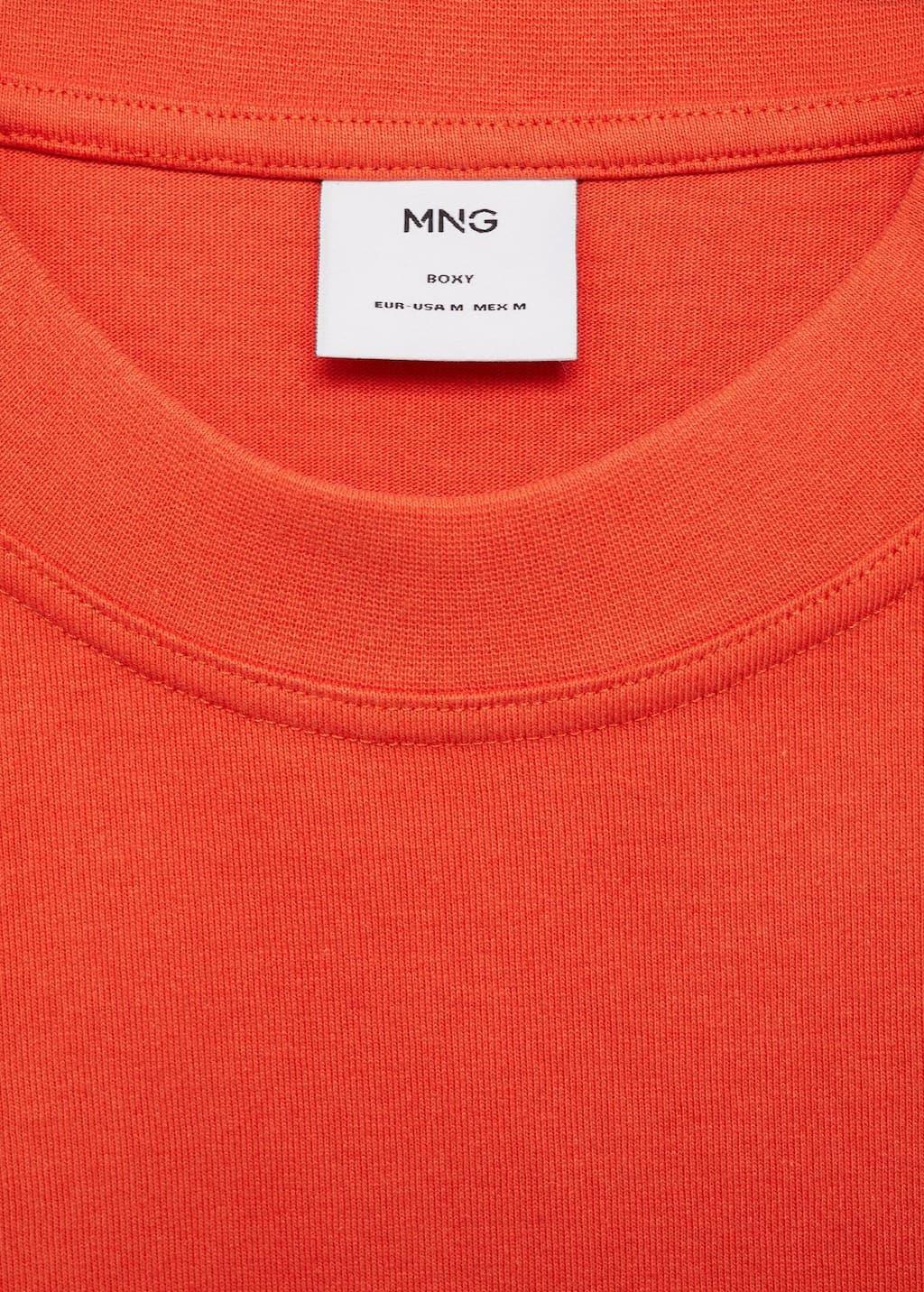 Orange T-Shirt 100% Cotton Boxy Fit Pocket, , large image number 4