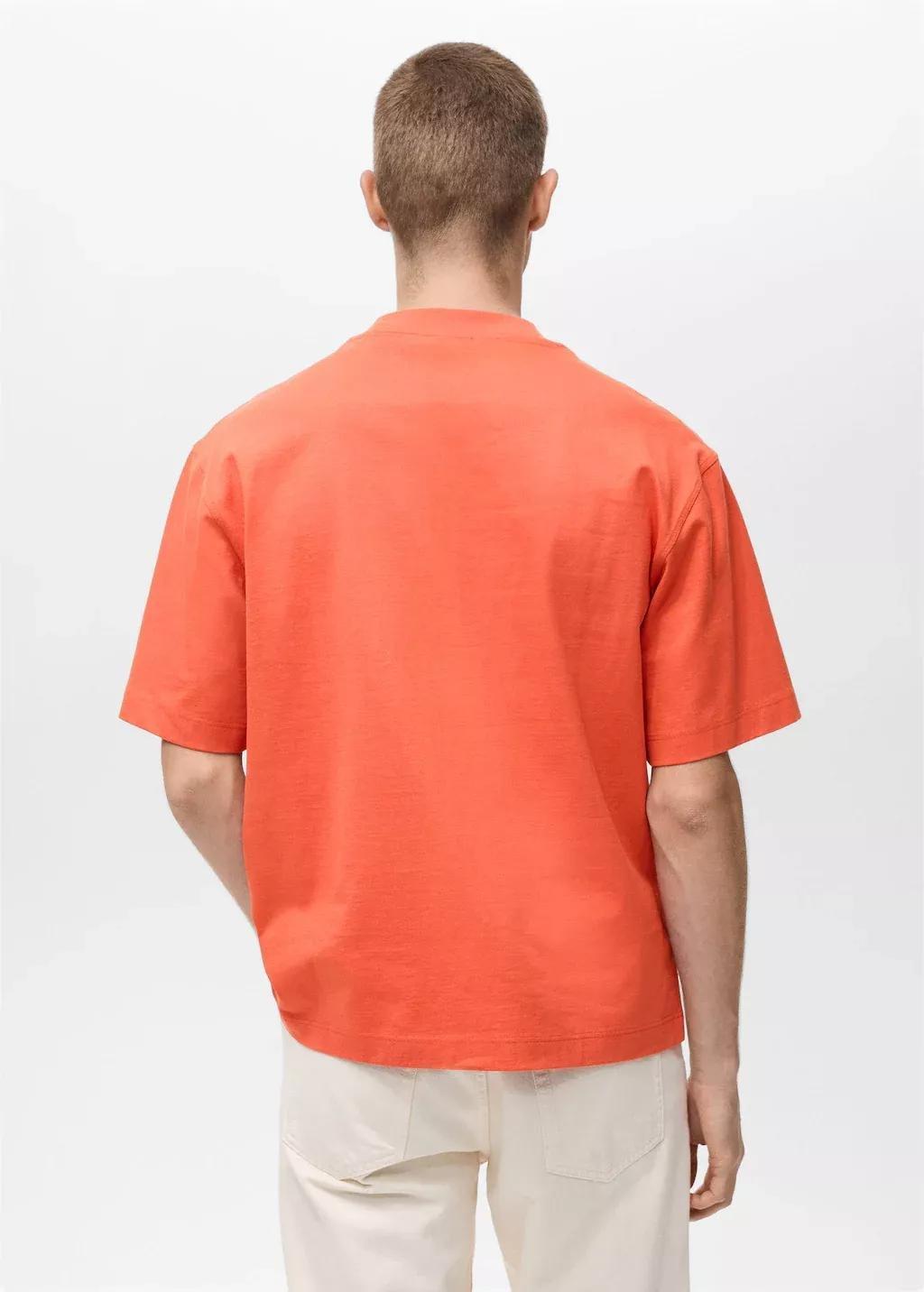Orange T-Shirt 100% Cotton Boxy Fit Pocket, , large image number 5