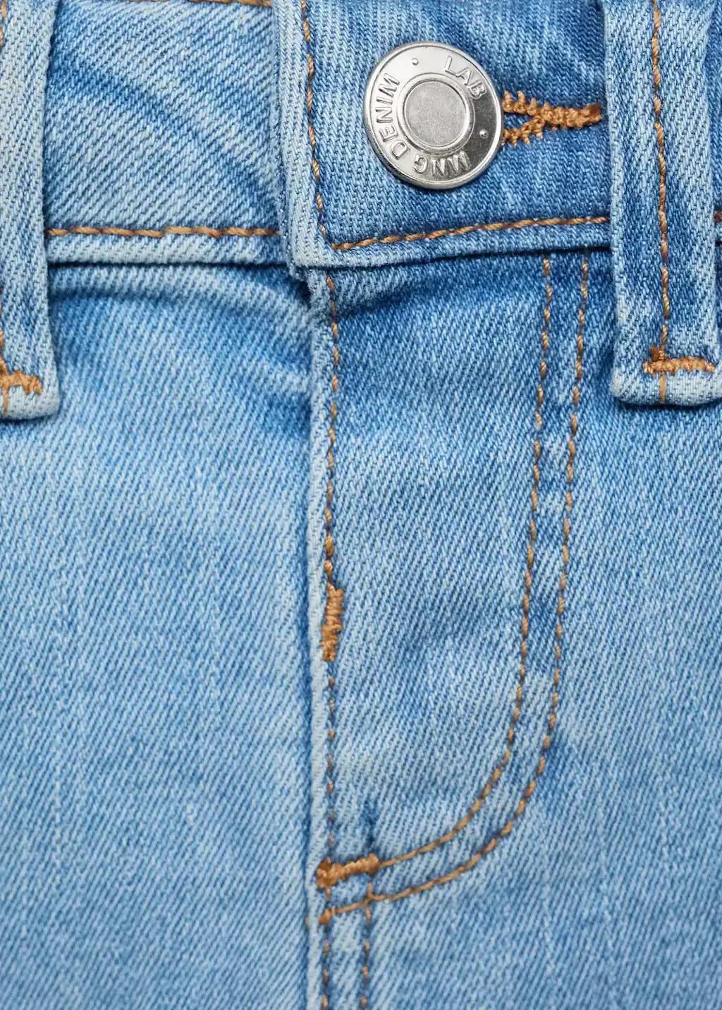 Blue Denim Shorts With Turned-Up Hem, Baby Girl, , large image number 3