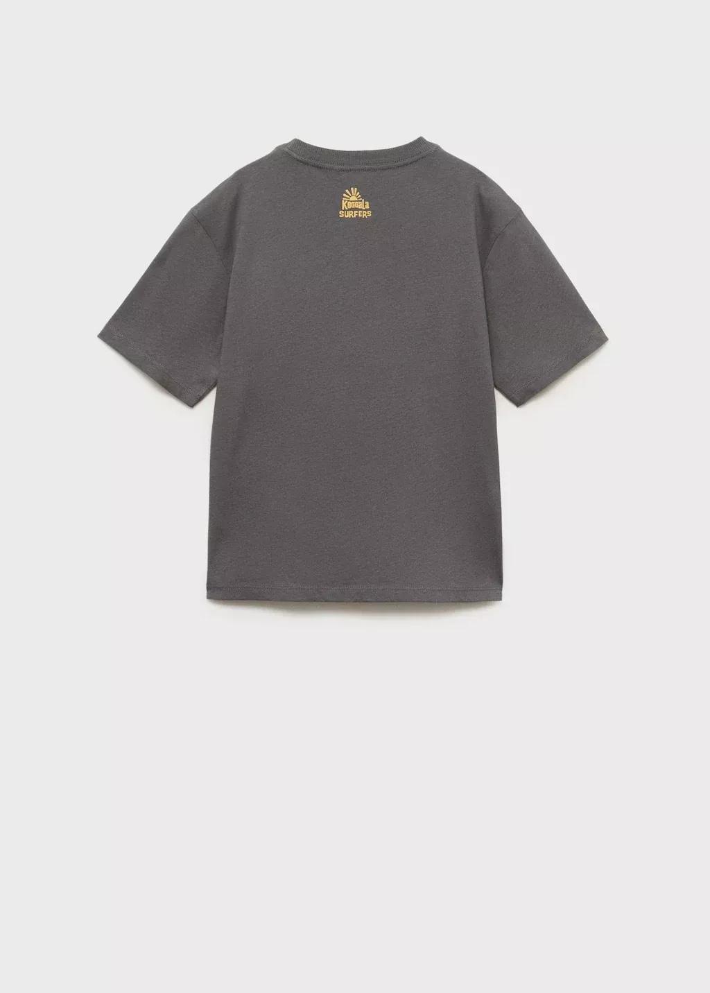 Grey Printed Cotton-Blend T-Shirt, Kids Boy, , large image number 1