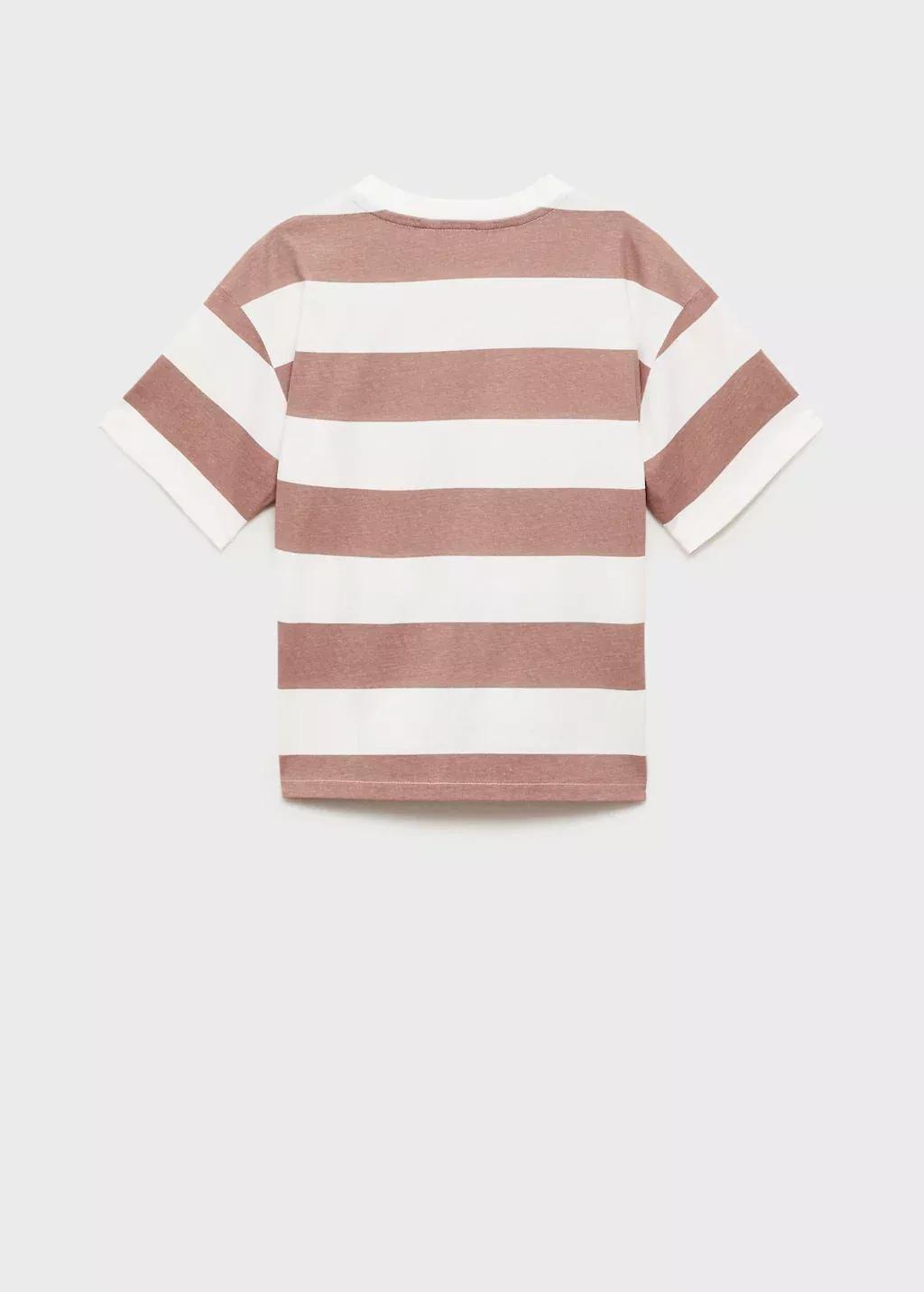 Pink Lt Pastel Striped Cotton T-Shirt, Kids Boy, , large image number 2