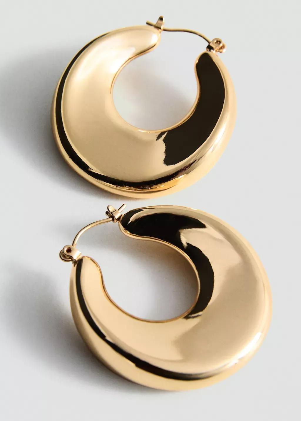Gold Hoop Earrings, Gold, large image number 0