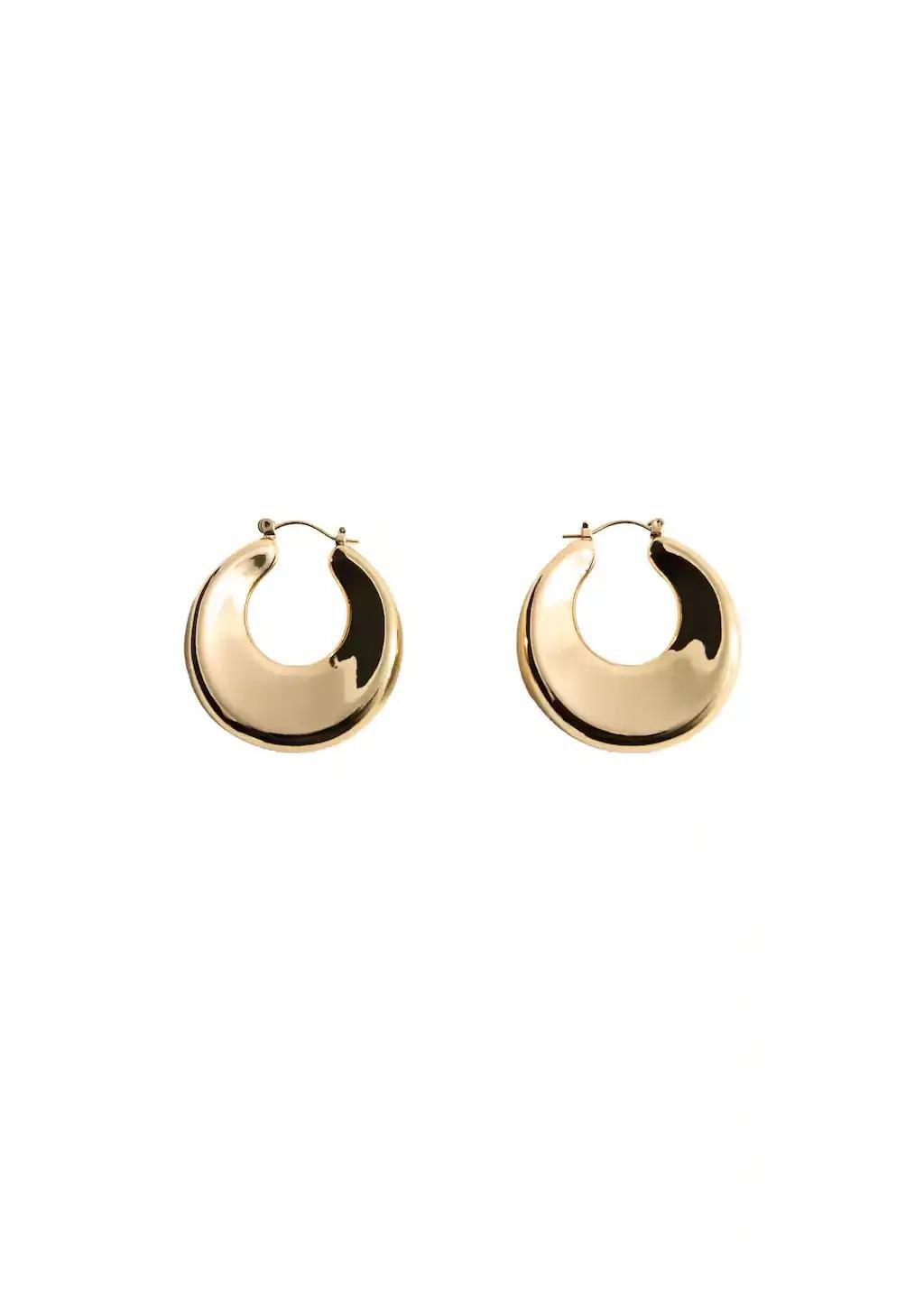 Gold Hoop Earrings, Gold, large image number 1