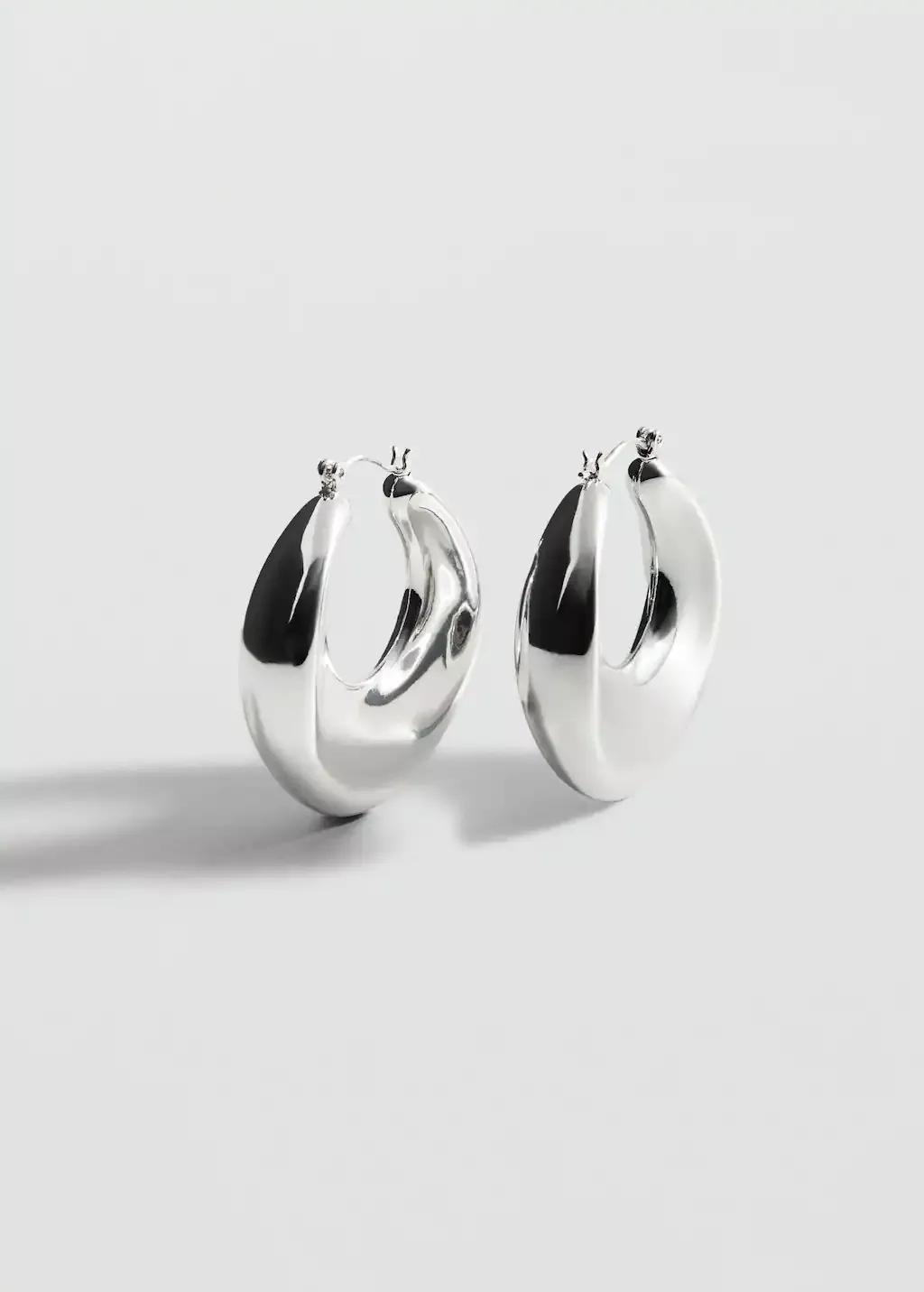Silver Hoop Earrings, 0201_PL, large image number 0