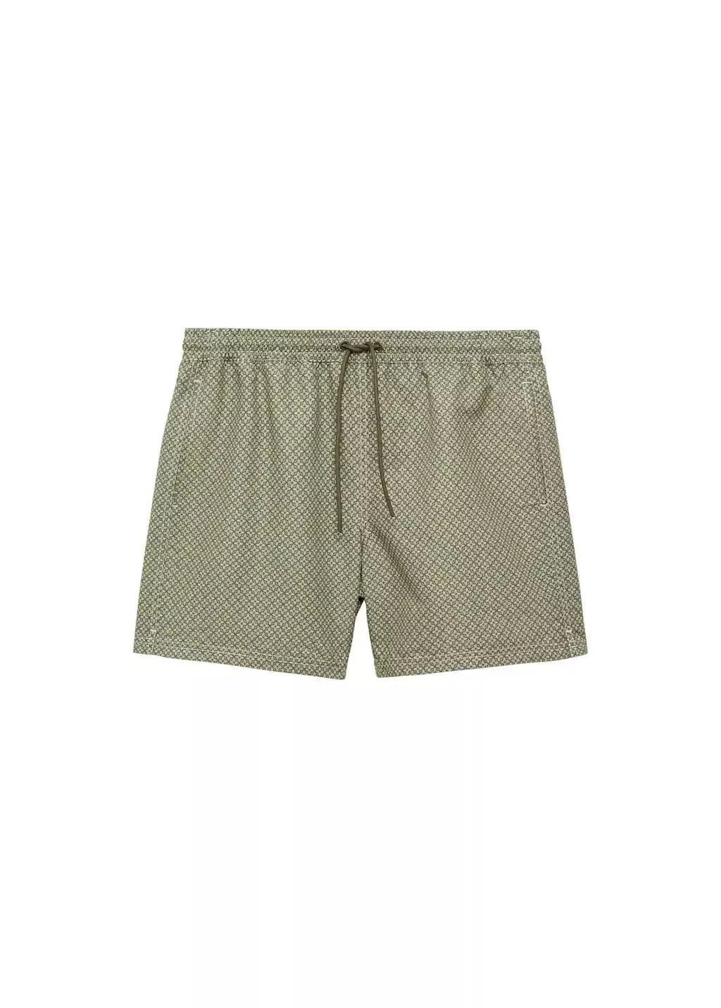 BEIGE - KHAKI Geometric-print swimsuit, , large image number 3