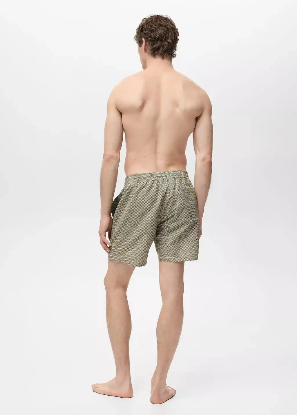 BEIGE - KHAKI Geometric-print swimsuit, , large image number 7