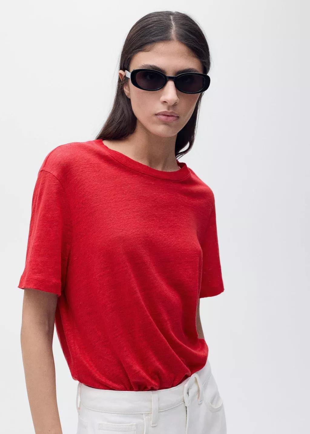 Short-sleeved Plain Basic T-Shirt, , medium