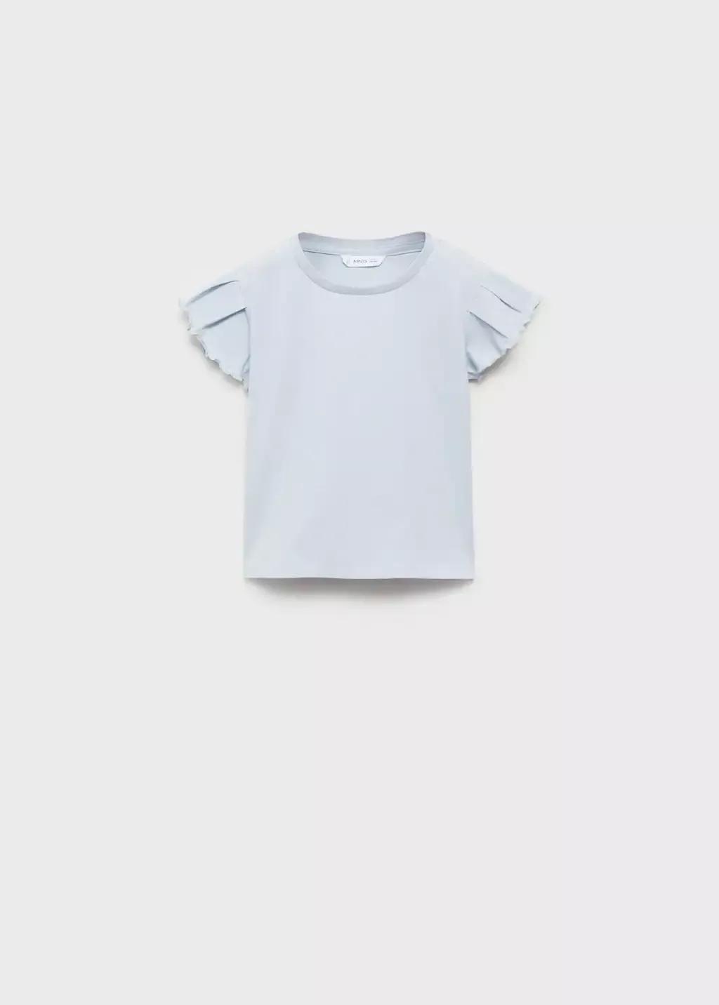 Blue Lt Pastel Short-Sleeved Cotton T-Shirt, Baby Girl, , large image number 0