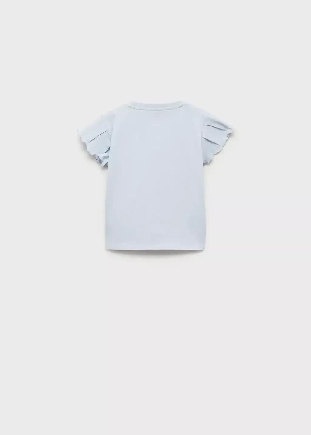 Blue Lt Pastel Short-Sleeved Cotton T-Shirt, Baby Girl, , large image number 2