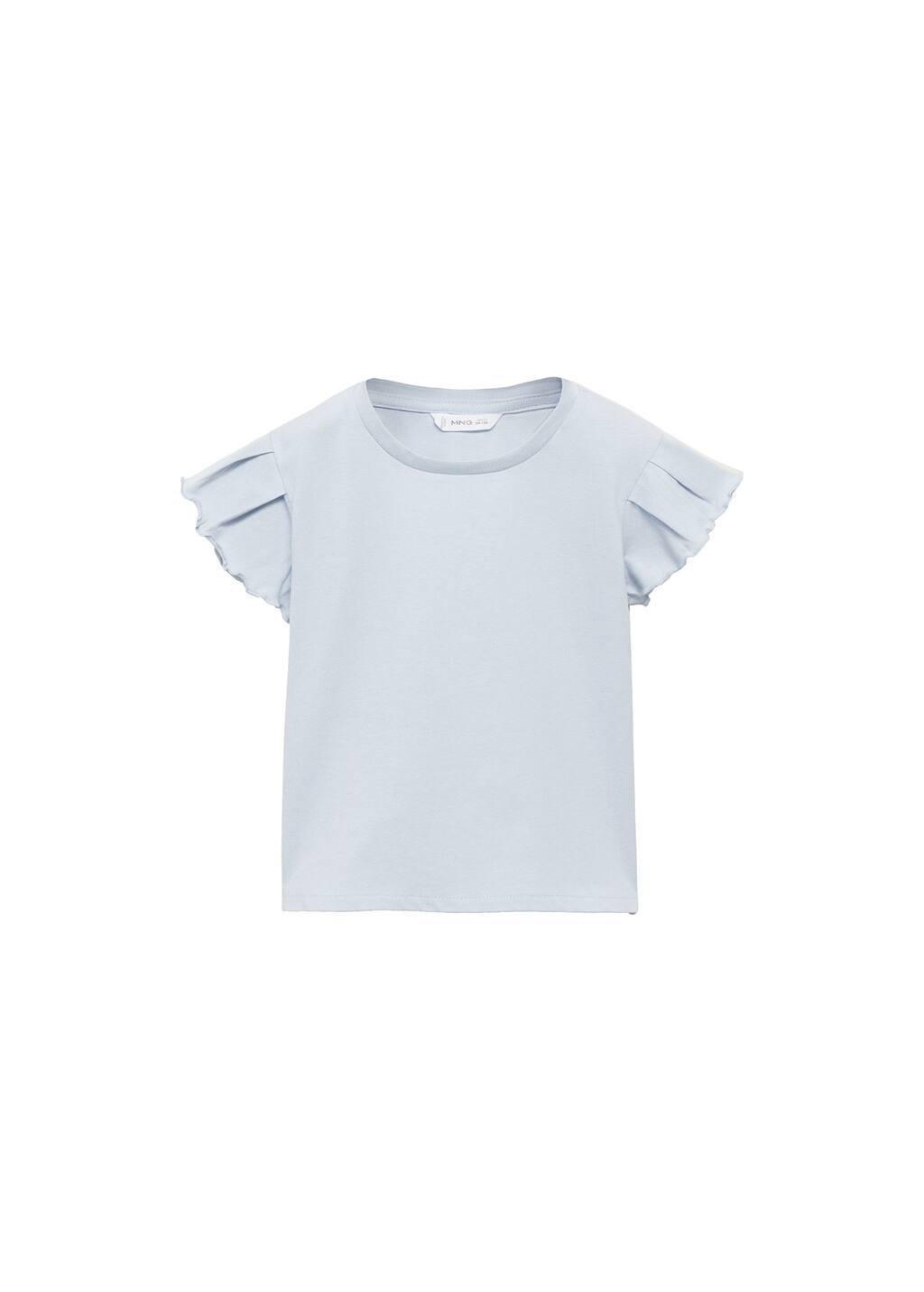 Blue Lt Pastel Short-Sleeved Cotton T-Shirt, Baby Girl, , large image number 3