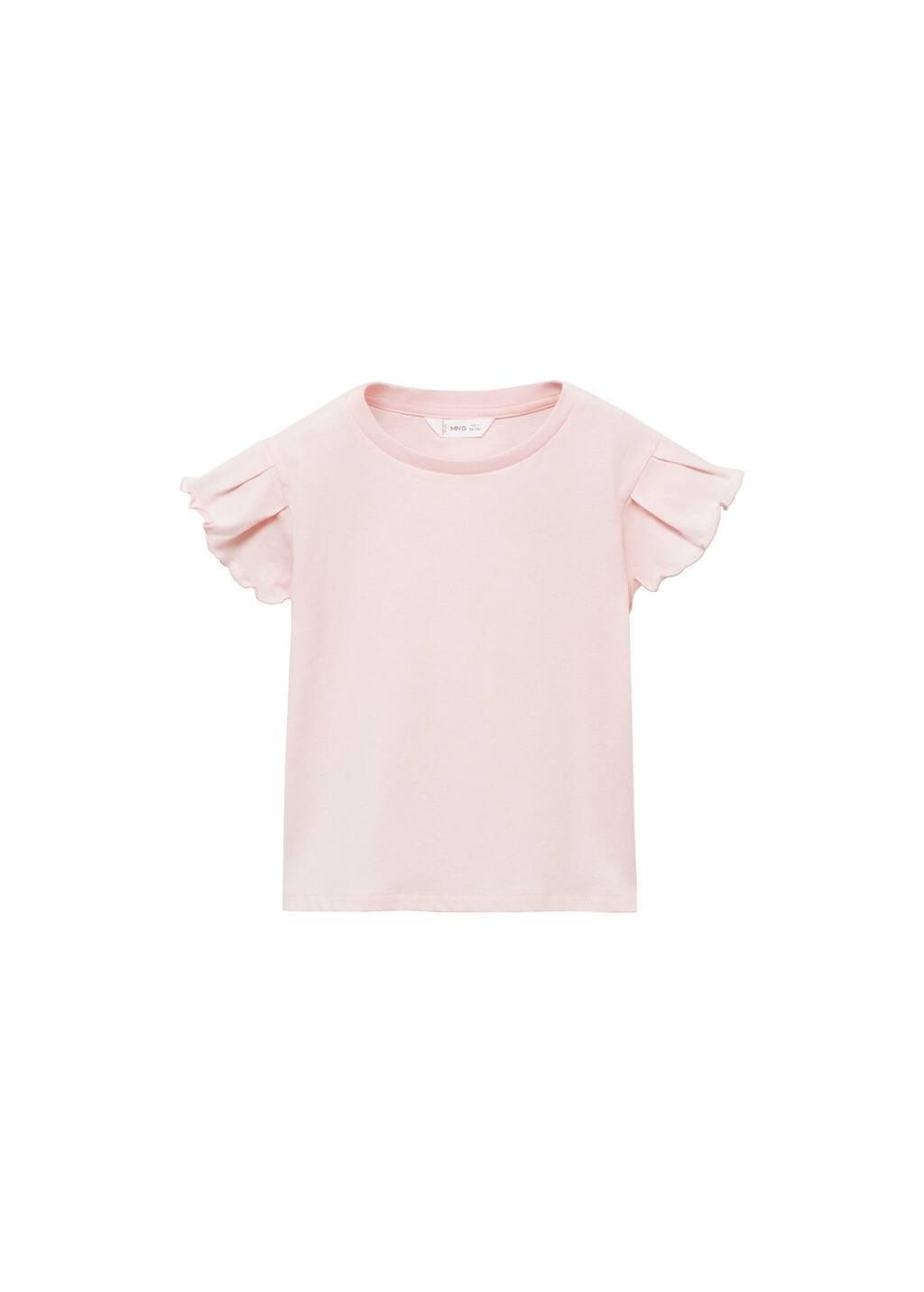 Pink Short-Sleeved Cotton T-Shirt, Baby Girl, , large image number 1