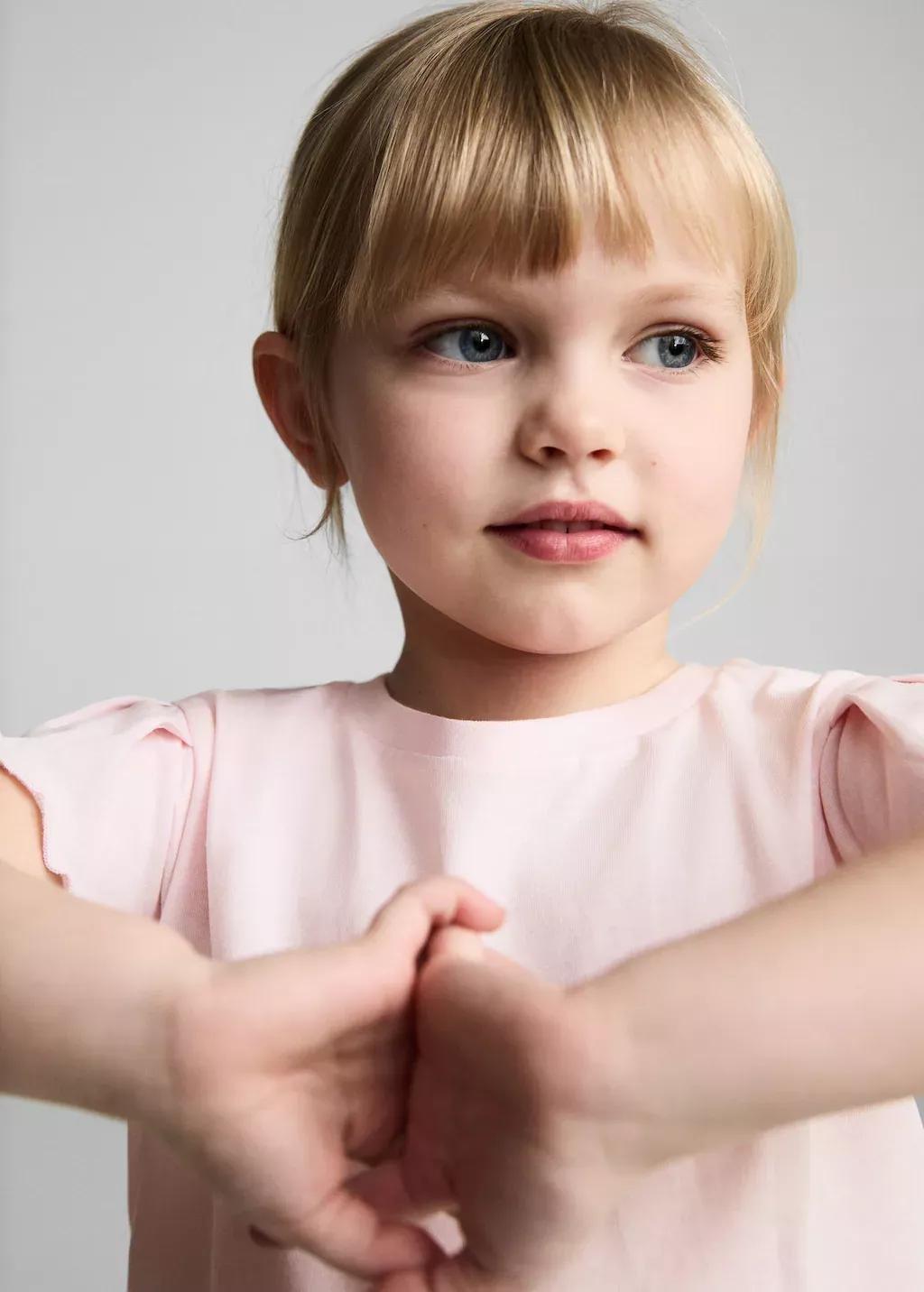 Pink Short-Sleeved Cotton T-Shirt, Baby Girl, , large image number 2