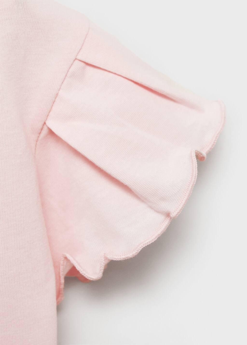 Pink Short-Sleeved Cotton T-Shirt, Baby Girl, , large image number 4