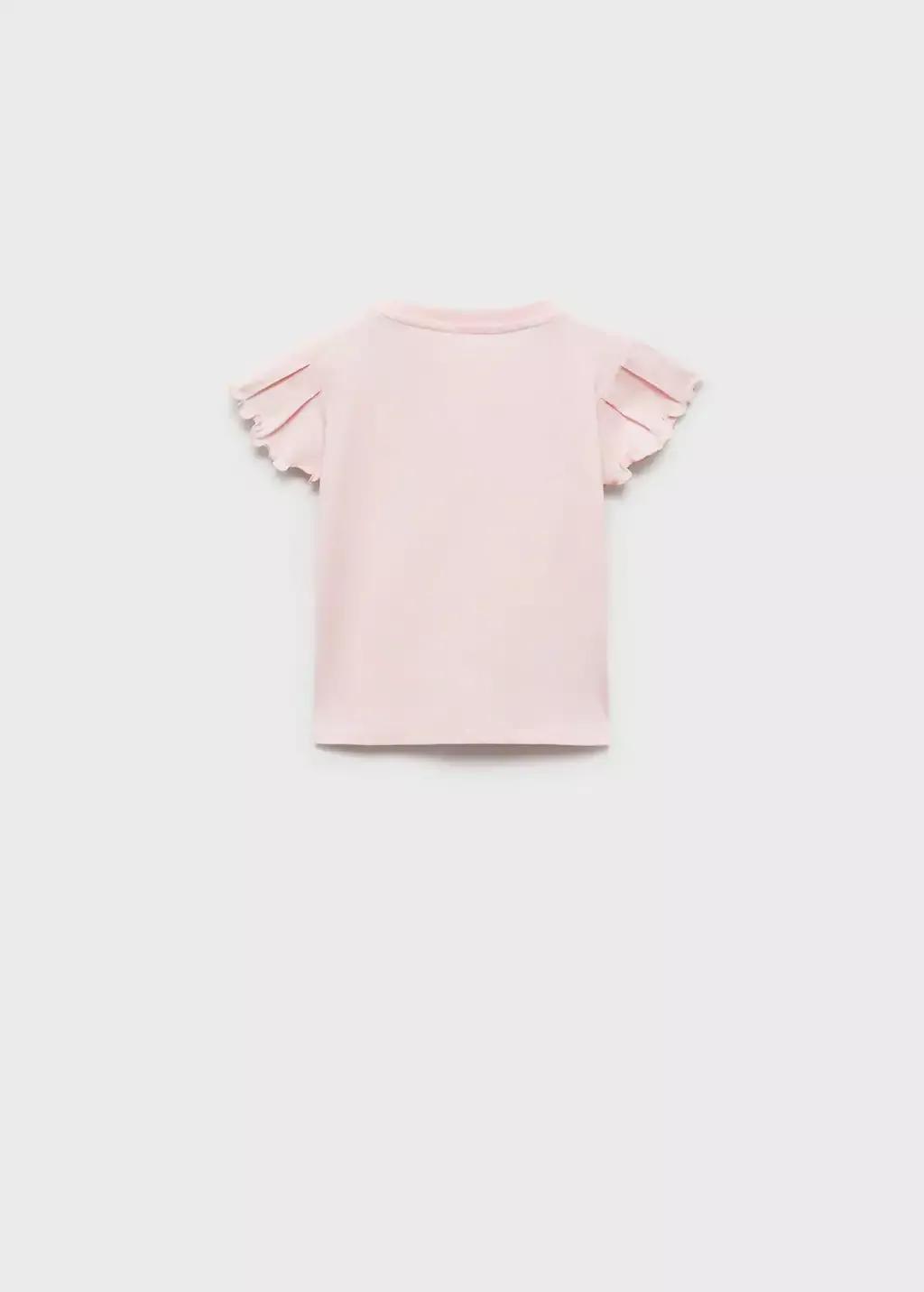 Pink Short-Sleeved Cotton T-Shirt, Baby Girl, , large image number 5