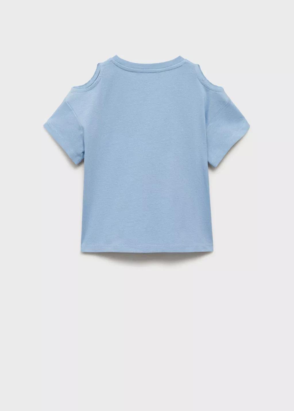 Blue Lt Pastel Cut-Out T-Shirt, Kids Girl, , large image number 1