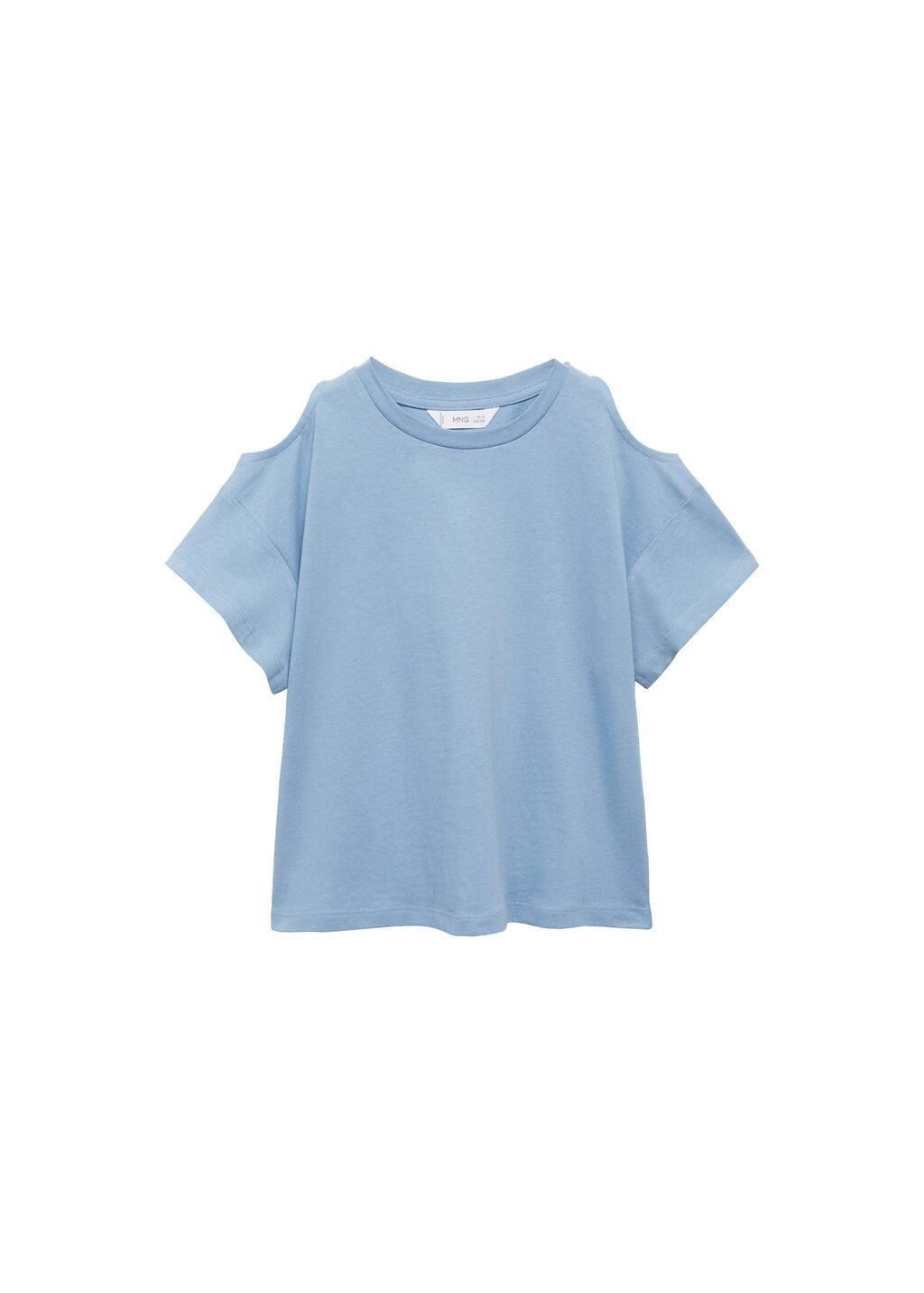 Blue Lt Pastel Cut-Out T-Shirt, Kids Girl, , large image number 3