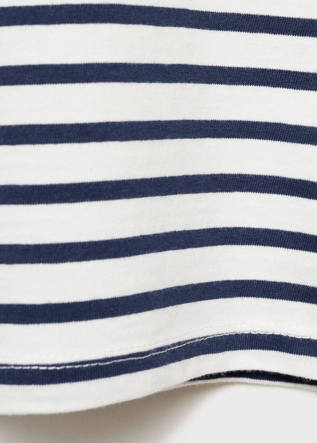 Navy Cotton T-Shirt With Shoulder Opening, Kids Girl, , large image number 2