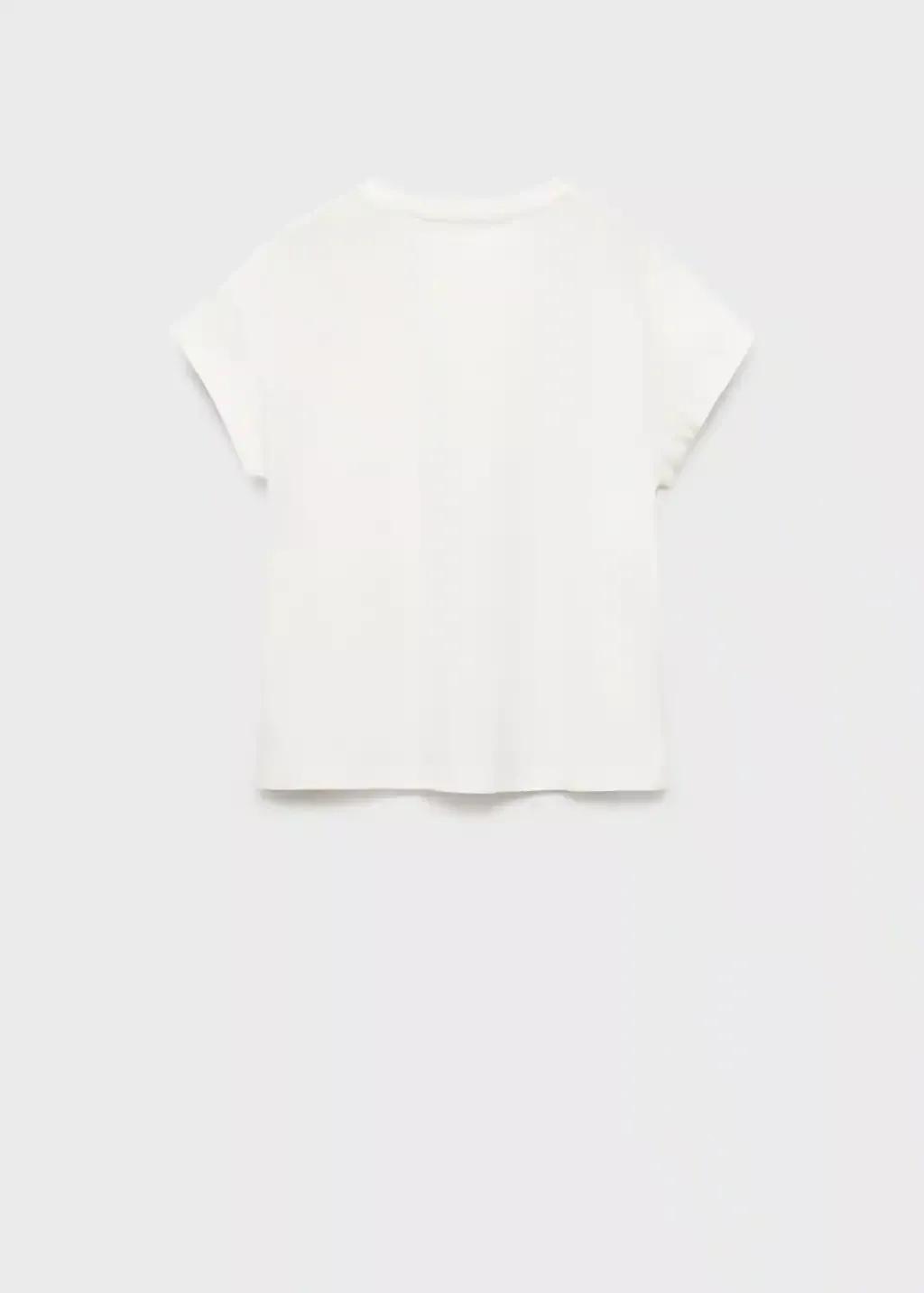 NATURAL WHITE Embroidered printed T-shirt, Kids Girl, , large image number 5
