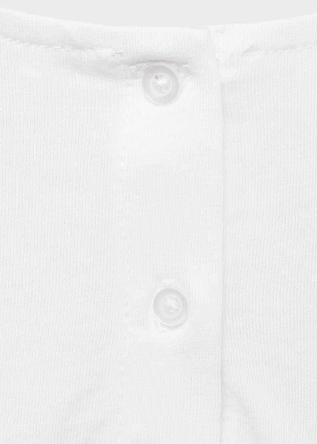 White Openwork Details T-Shirt, Baby Girl, , large image number 1