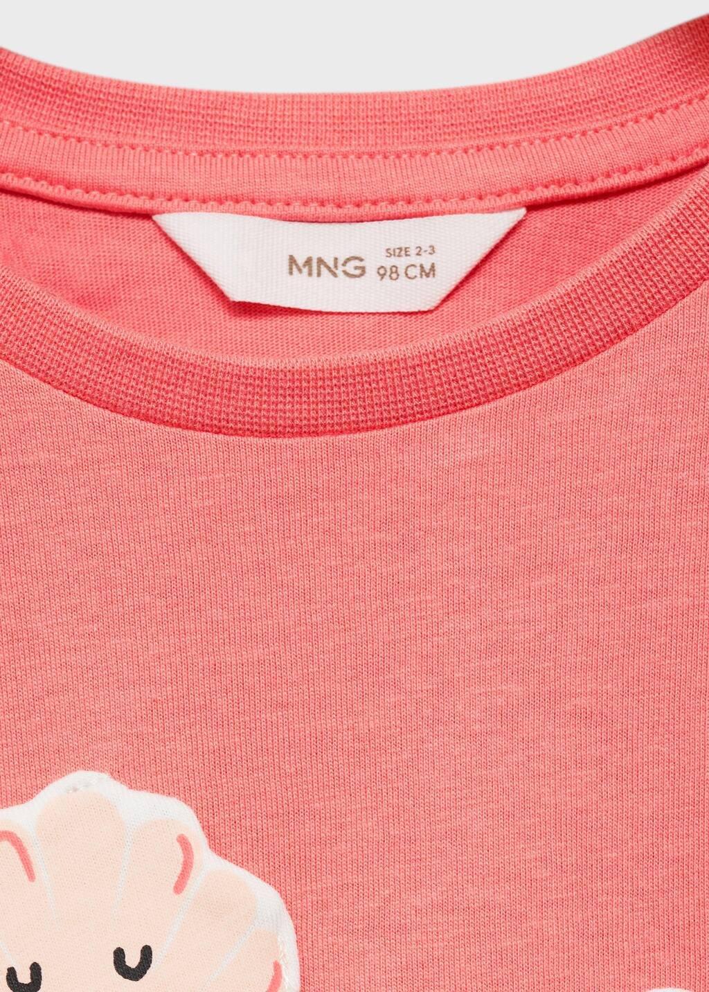 Red Embossed Cotton T-Shirt, Baby Girl, , large image number 2