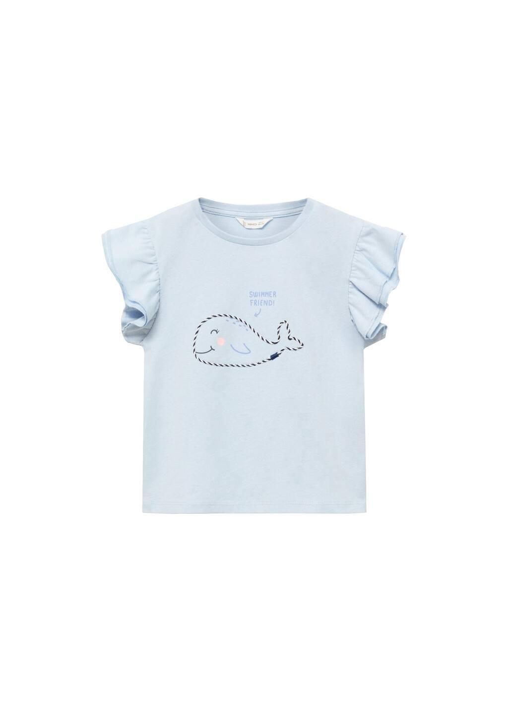 Blue Lt Pastel Ruffles Embroidered T-Shirt, Baby Girl, , large image number 3