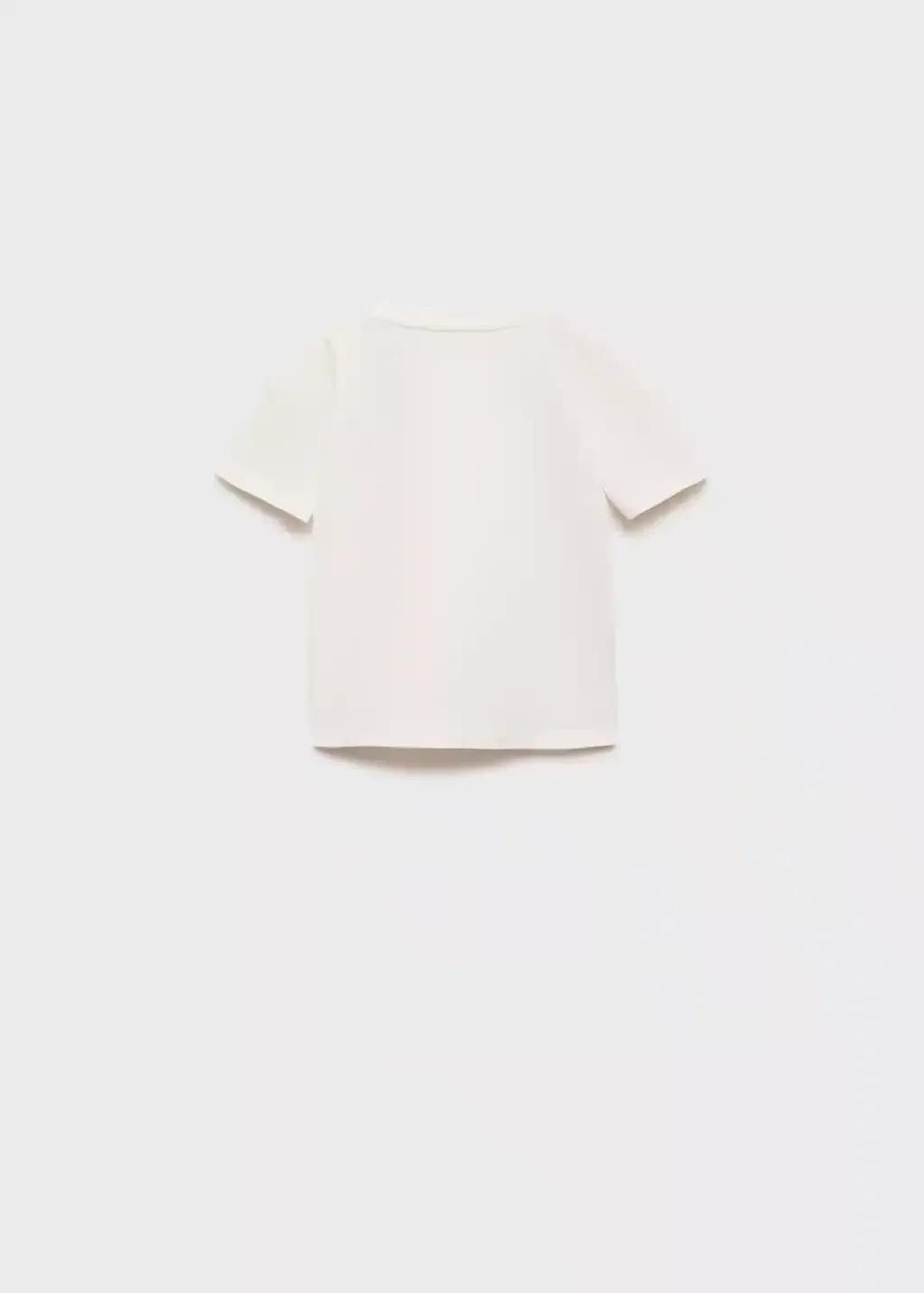 White Print T-Shirt, Baby Girl, , large image number 1