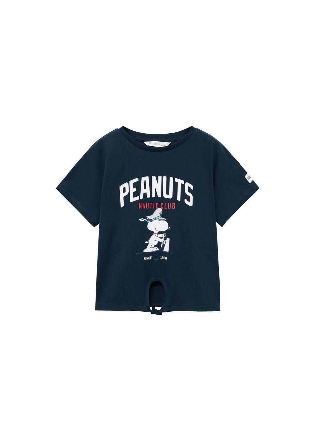 Navy Snoopy Printed T-Shirt, Kids Girl, , medium
