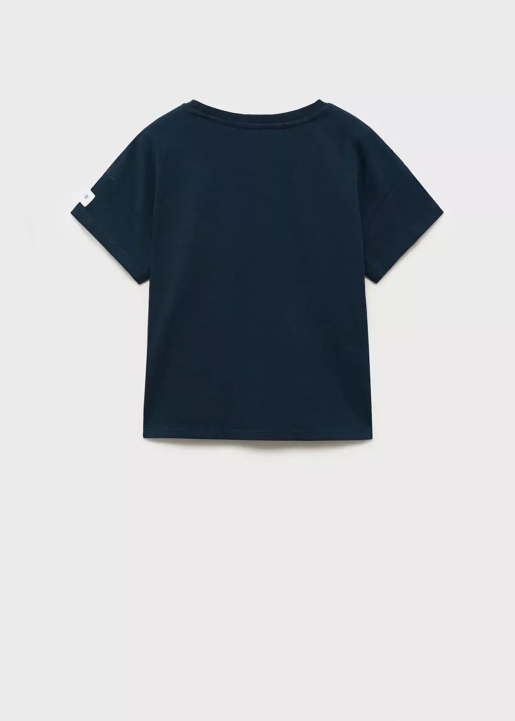 Navy Snoopy Printed T-Shirt, Kids Girl, , large image number 1