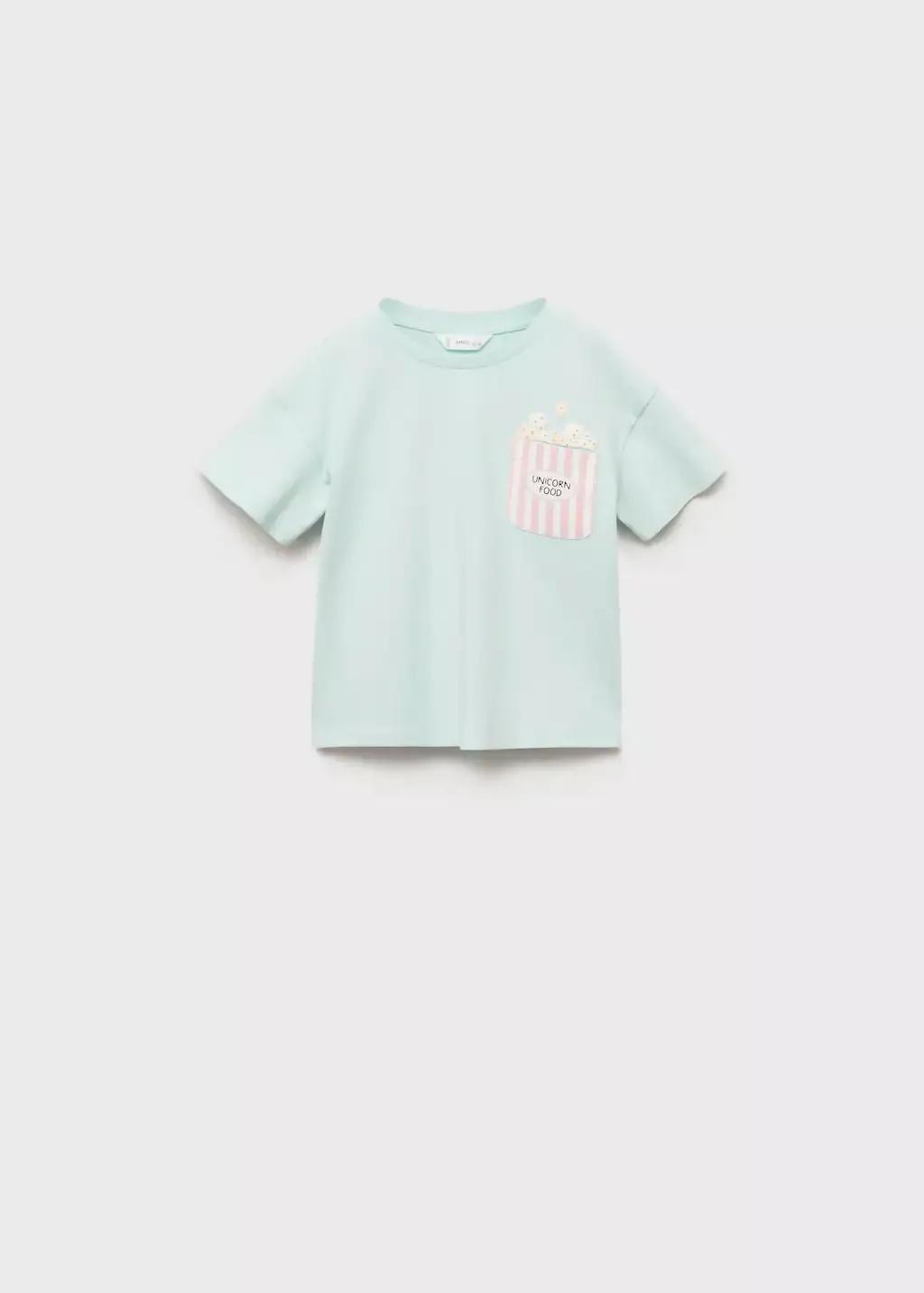 Blue Lt Pastel Embossed Cotton T-Shirt, Baby Girl, , large image number 0