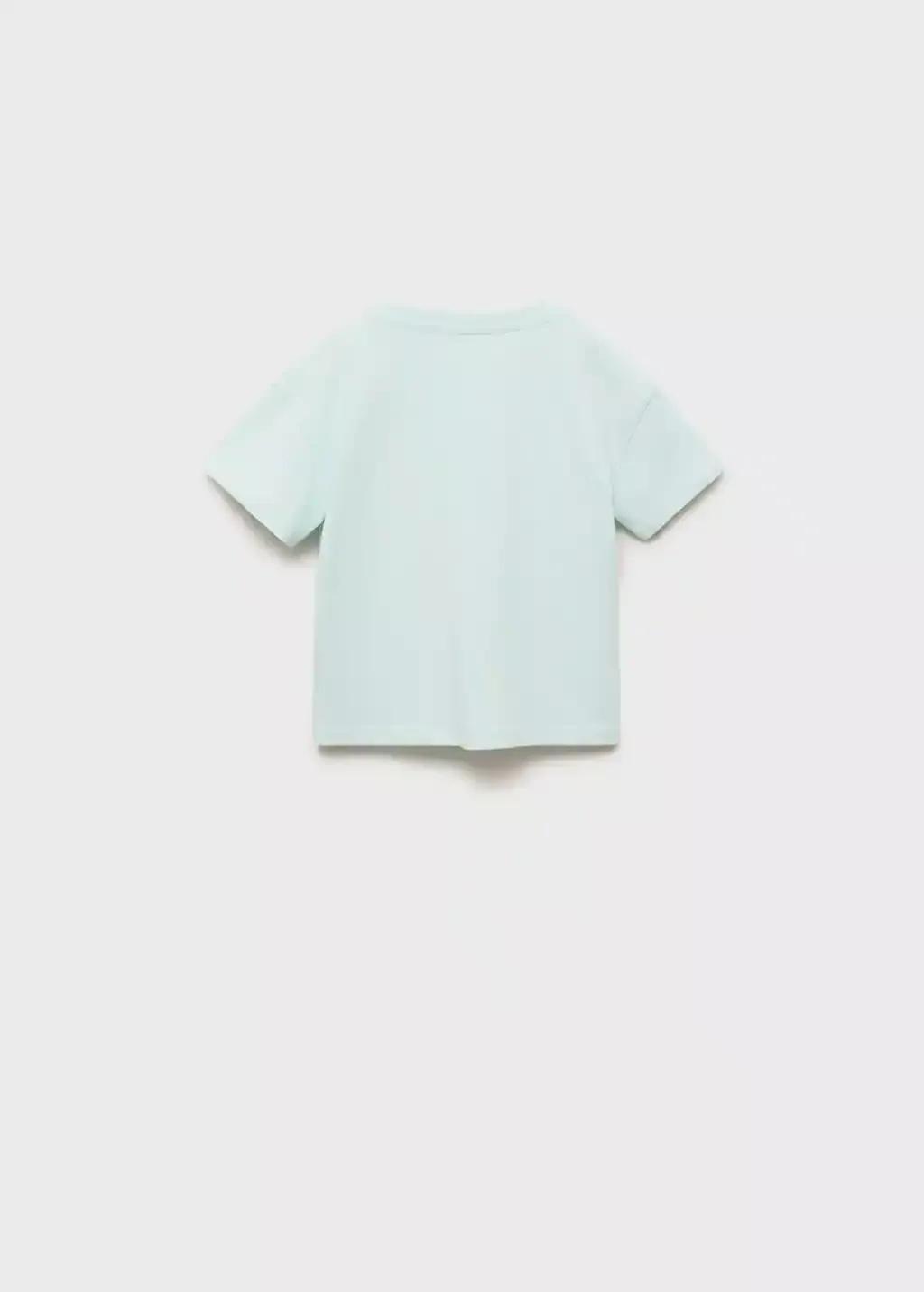Blue Lt Pastel Embossed Cotton T-Shirt, Baby Girl, , large image number 1