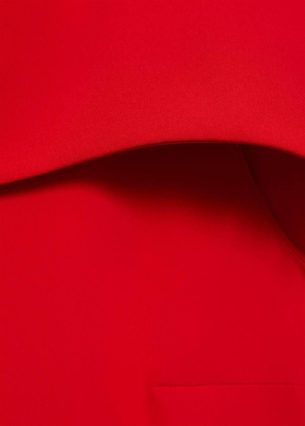 Red Straight Dress With Cape Collar, , large image number 2