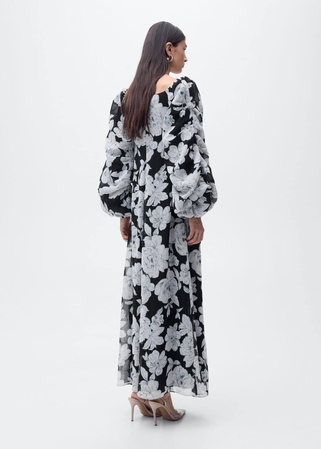 Black Strapless Floral Dress, , large image number 5