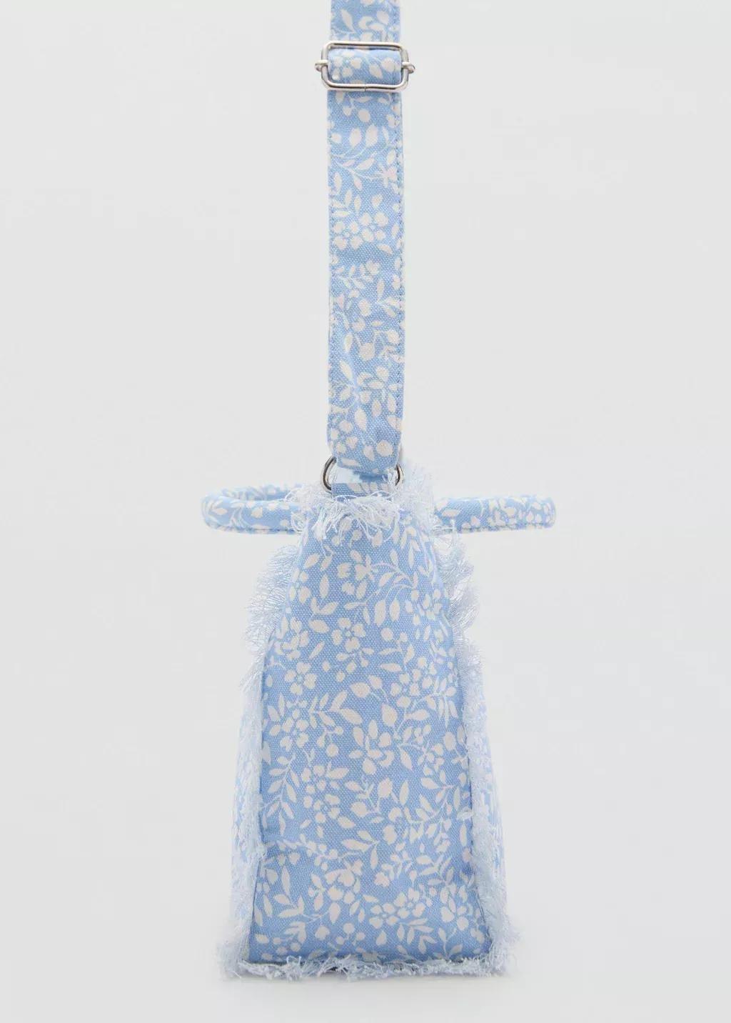 Blue Lt Pastel Floral-Print Mini Tote, Kids Girl, Light-Pastel Blue, large image number 1
