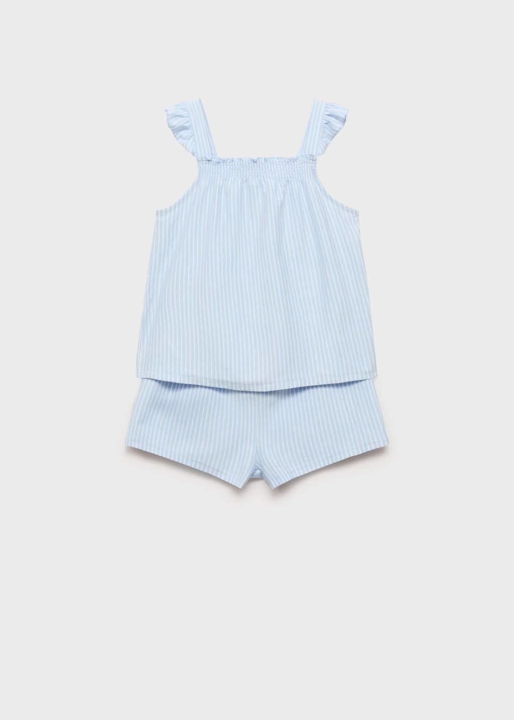Blue Lt Pastel Cotton Pyjama Shorts Pack, Kids Girl, , medium