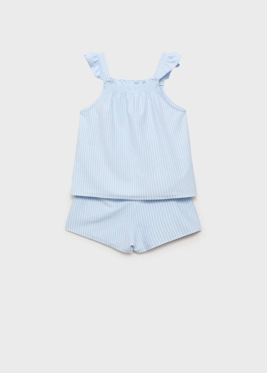 Blue Lt Pastel Cotton Pyjama Shorts Pack, Kids Girl, Light-Pastel Blue, large image number 1