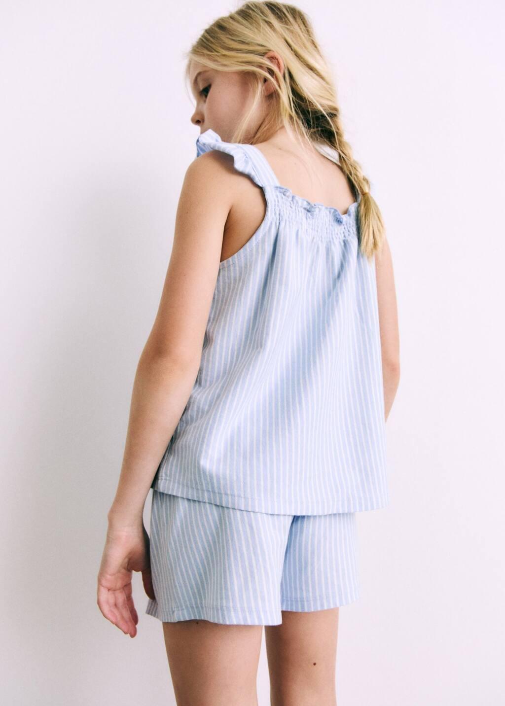 Blue Lt Pastel Cotton Pyjama Shorts Pack, Kids Girl, Light-Pastel Blue, large image number 2