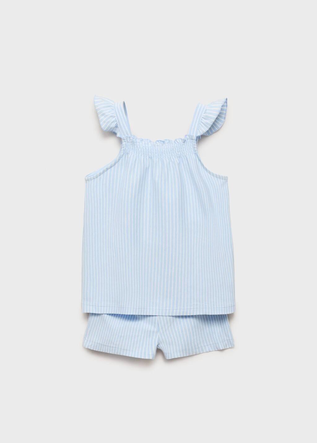 Blue Lt Pastel Striped Cotton Pyjama Pack, Baby Girl, , large image number 1