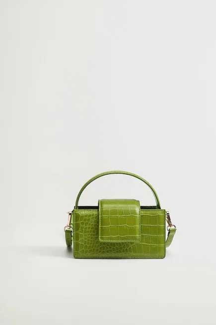 Green Croc-Effect Mini Bag, Women, , large image number 1