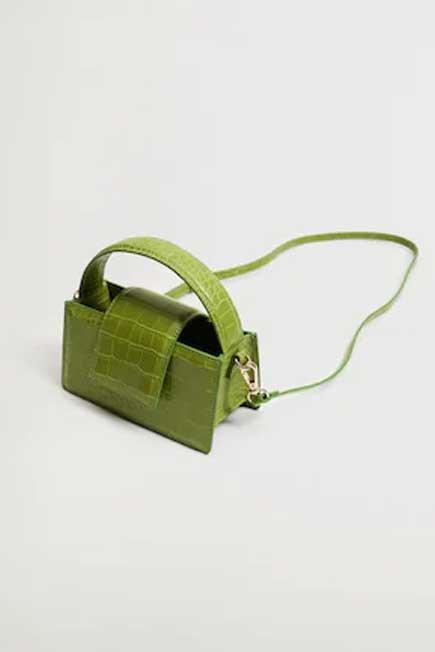 Green Croc-Effect Mini Bag, Women, , large image number 4