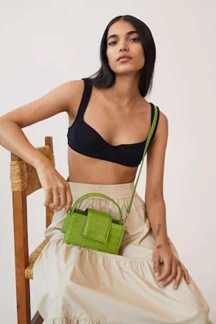 Green Croc-Effect Mini Bag, Women, , large image number 5