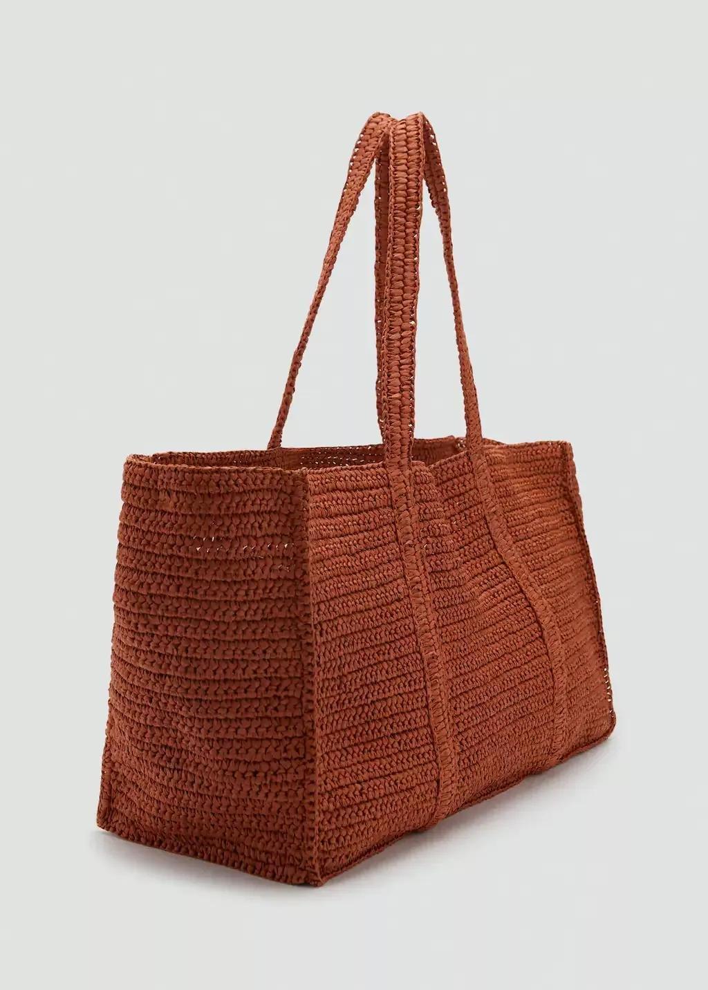 MEDIUM ORANGE Natural fibre double-handle shopping bag, Medium Orange, large image number 0