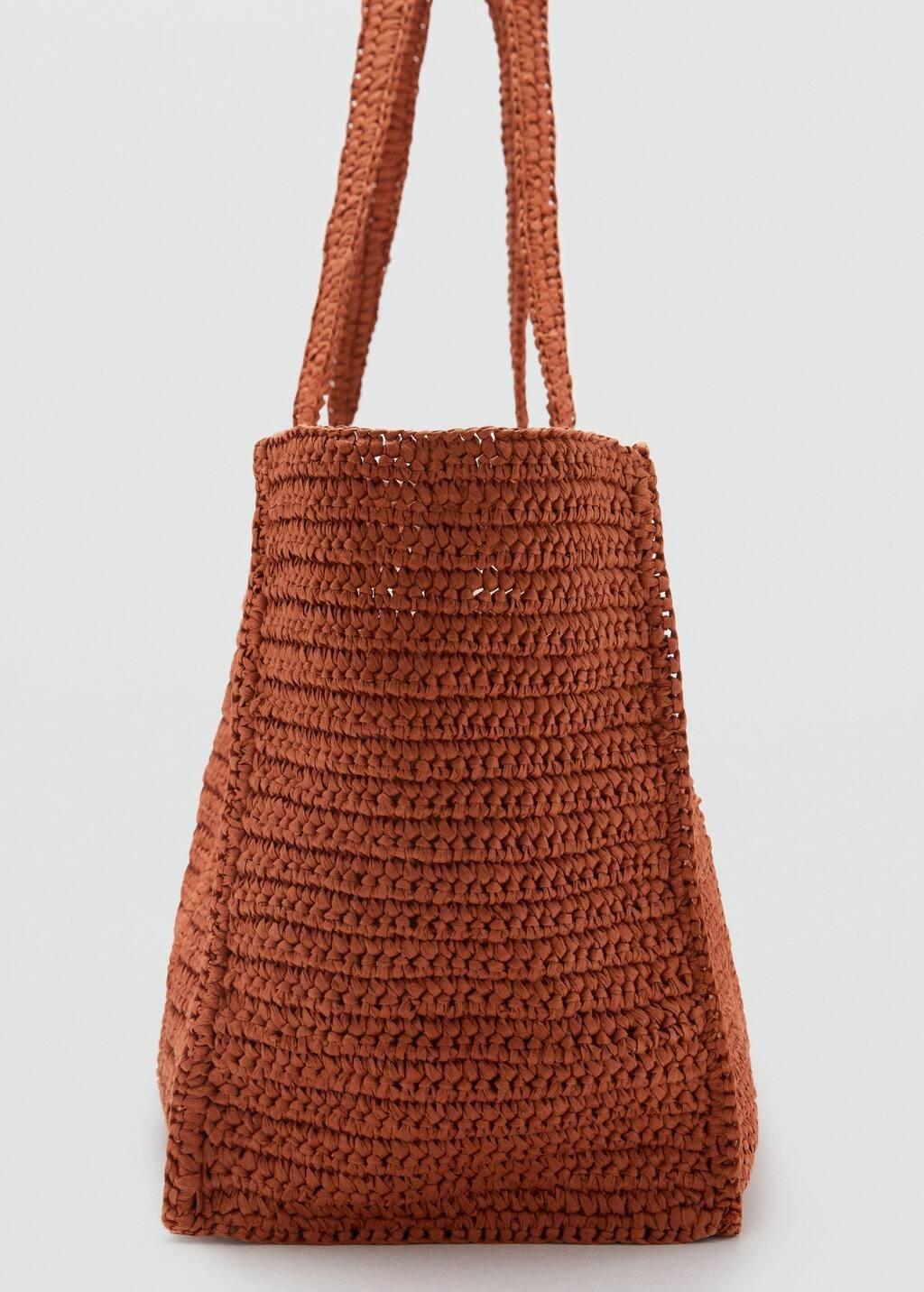 MEDIUM ORANGE Natural fibre double-handle shopping bag, Medium Orange, large image number 1