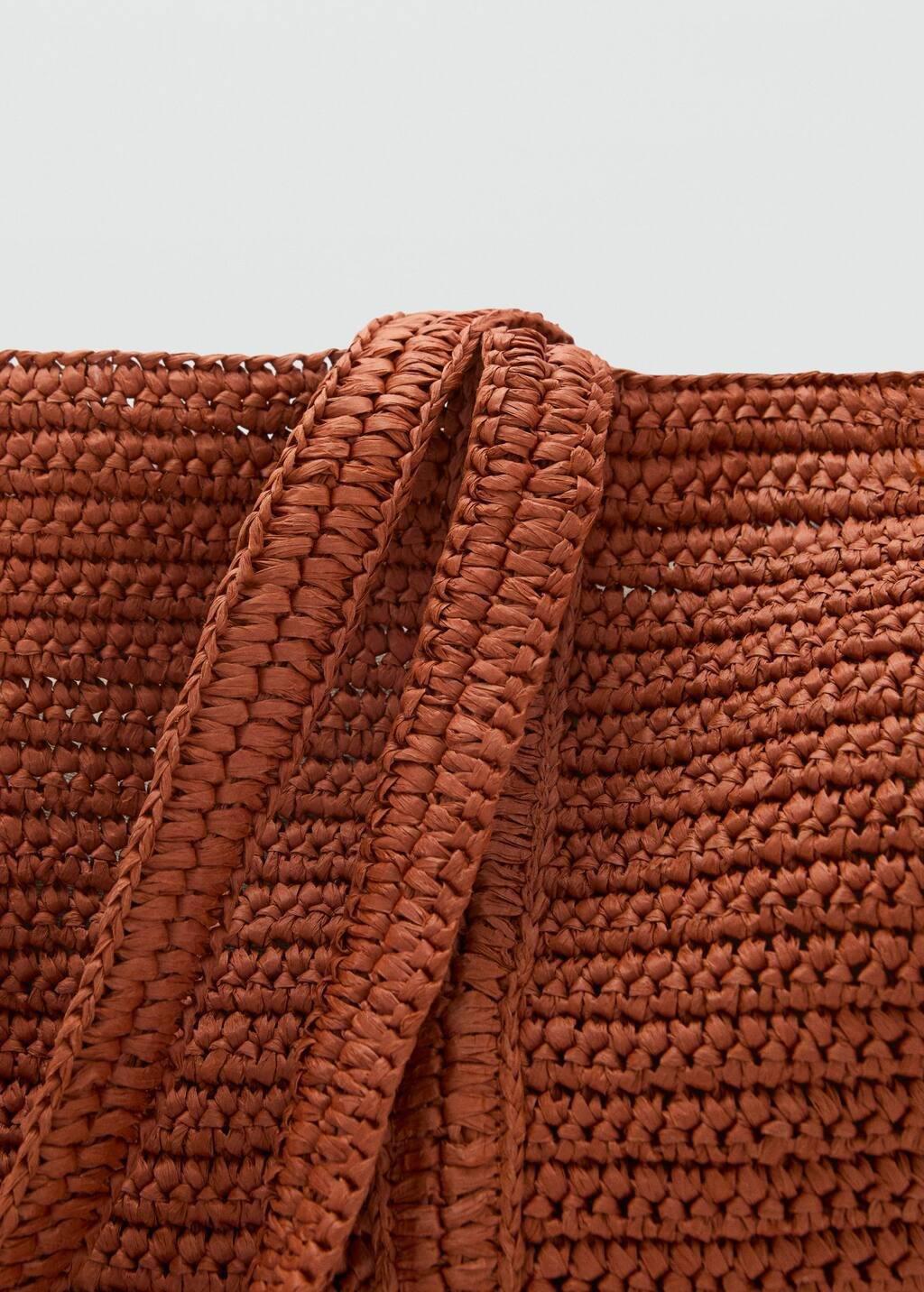 MEDIUM ORANGE Natural fibre double-handle shopping bag, Medium Orange, large image number 2