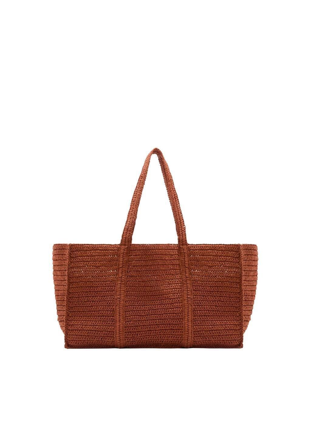 MEDIUM ORANGE Natural fibre double-handle shopping bag, Medium Orange, large image number 3